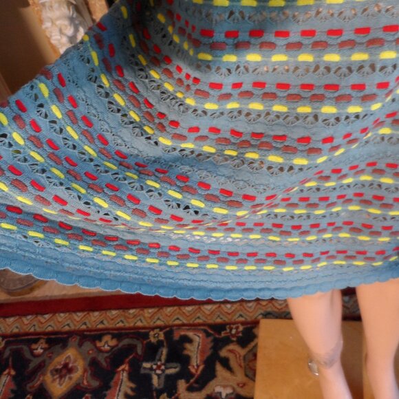 M Missoni Light Blue Multi Color Fit & Flair Knit Dress Size XS - Picture 11 of 16